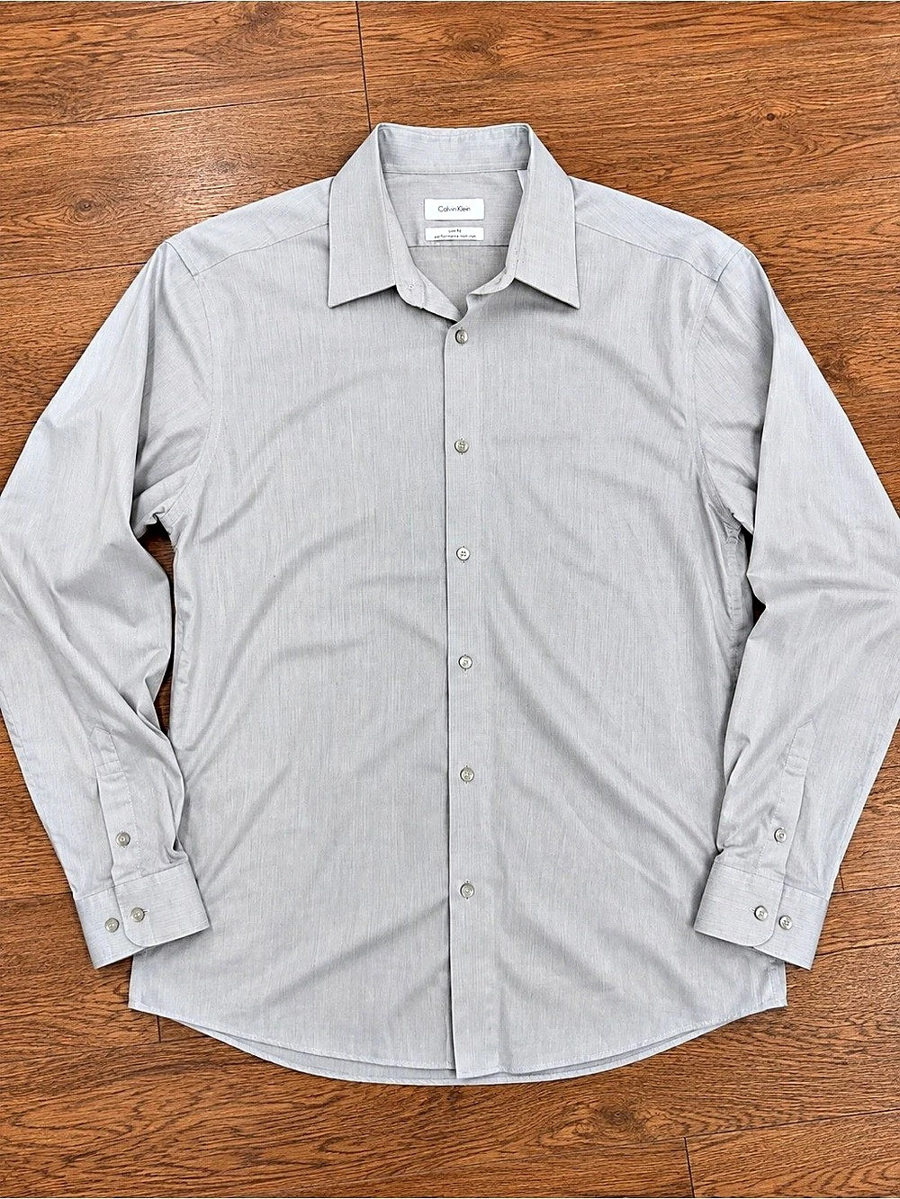 Calvin Klein Slim Fit Performance Non-Iron Dress Shirt Gray